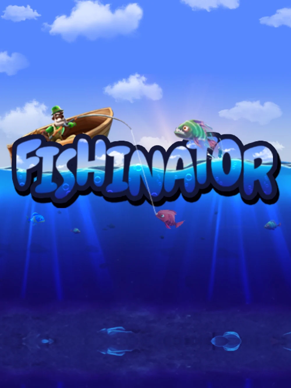Juego de pesca con ambiente arcade y premios visuales.